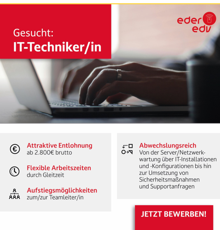 IT-Techniker:in gesucht – Eder EDV